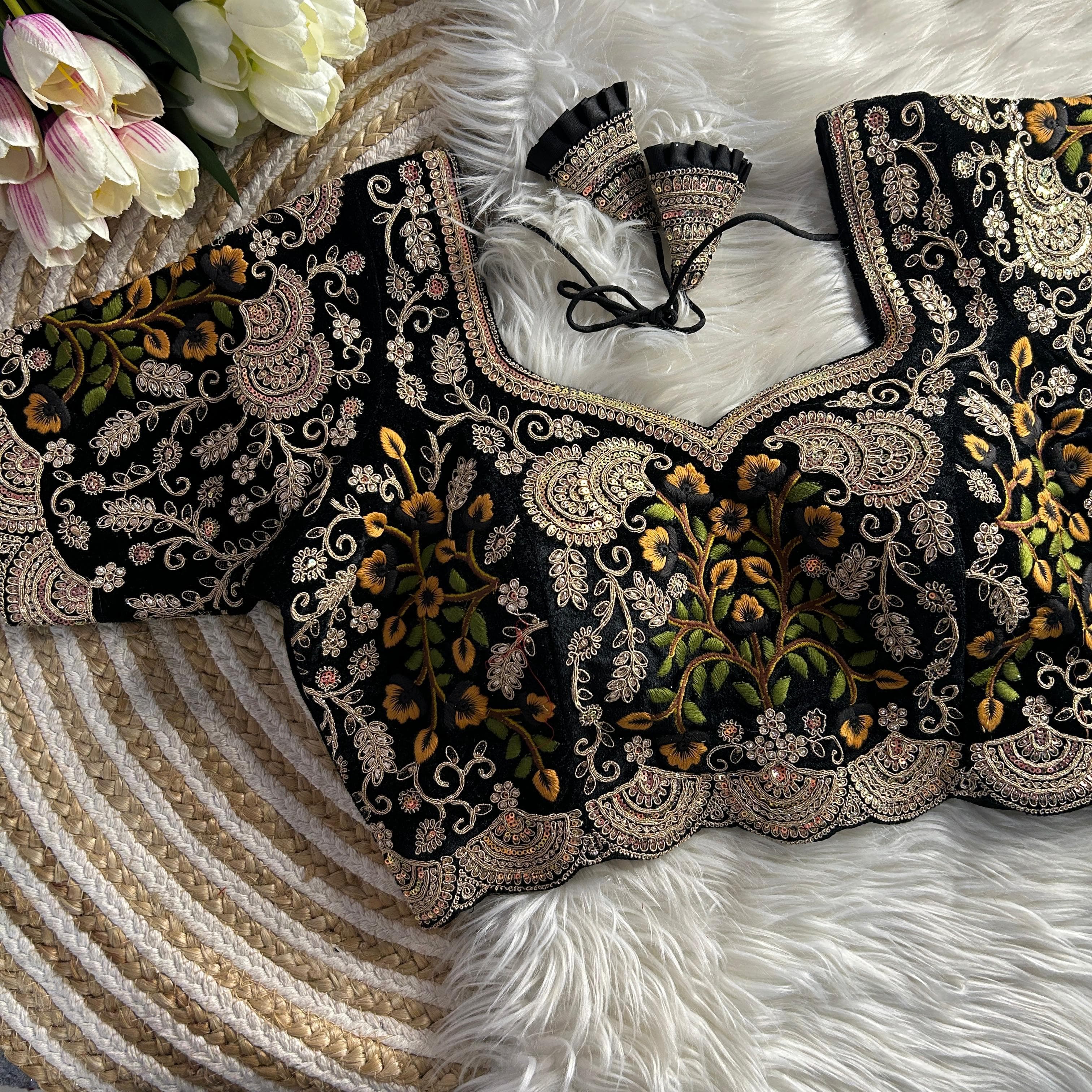 Flower Embroidery Blouse