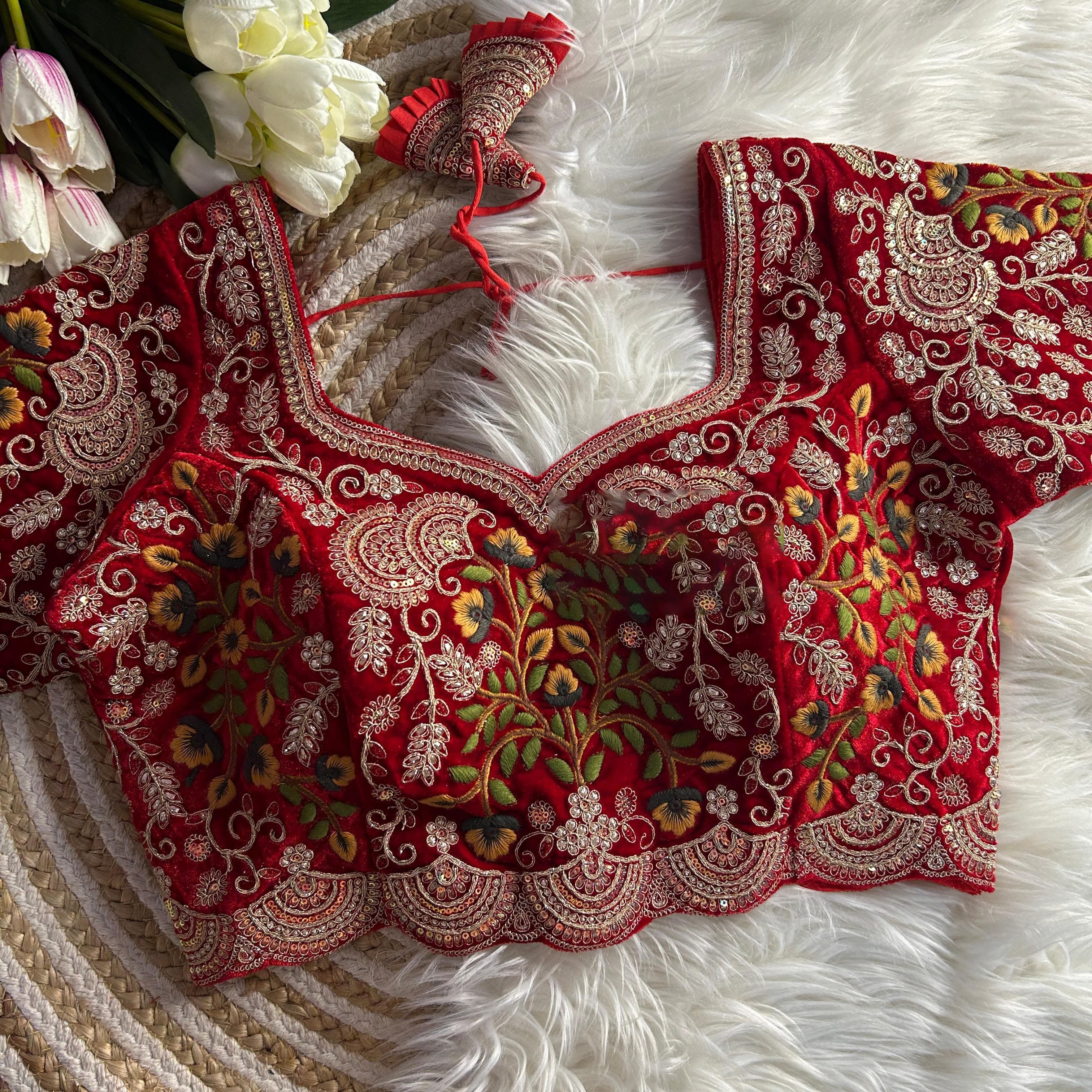Flower Embroidered Blouse