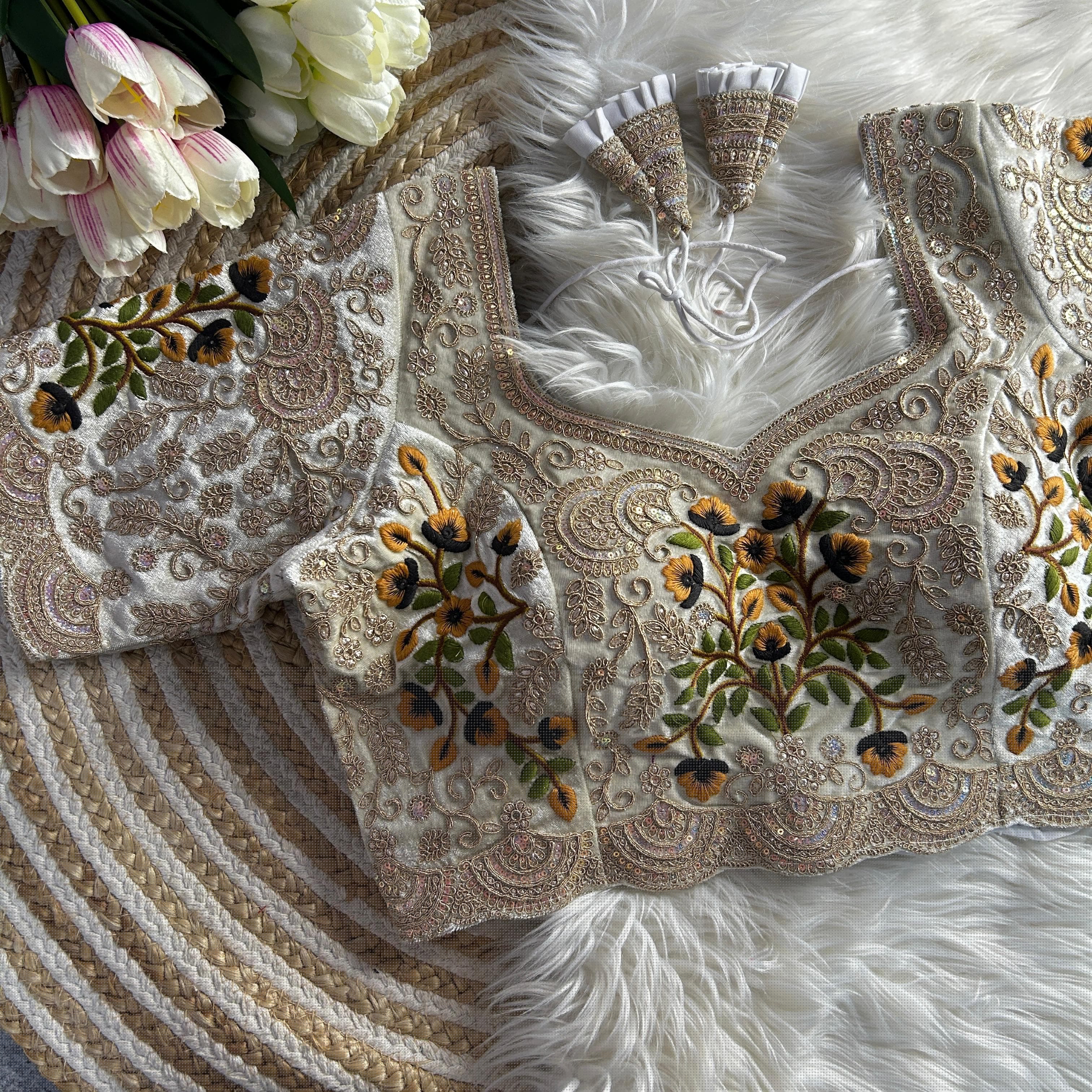 Flower Embroidered Blouse